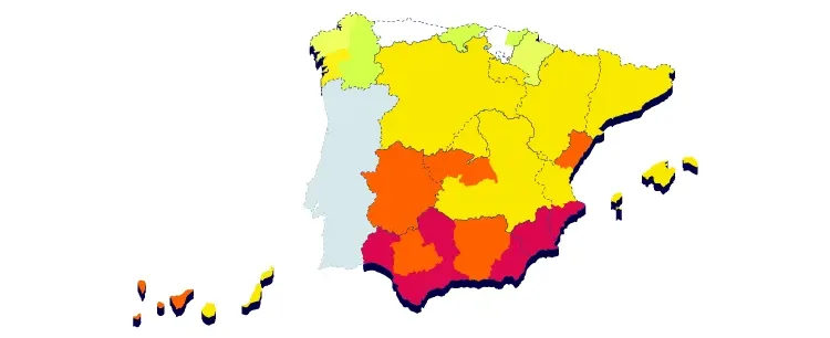 Horas solares en las provincias de España
