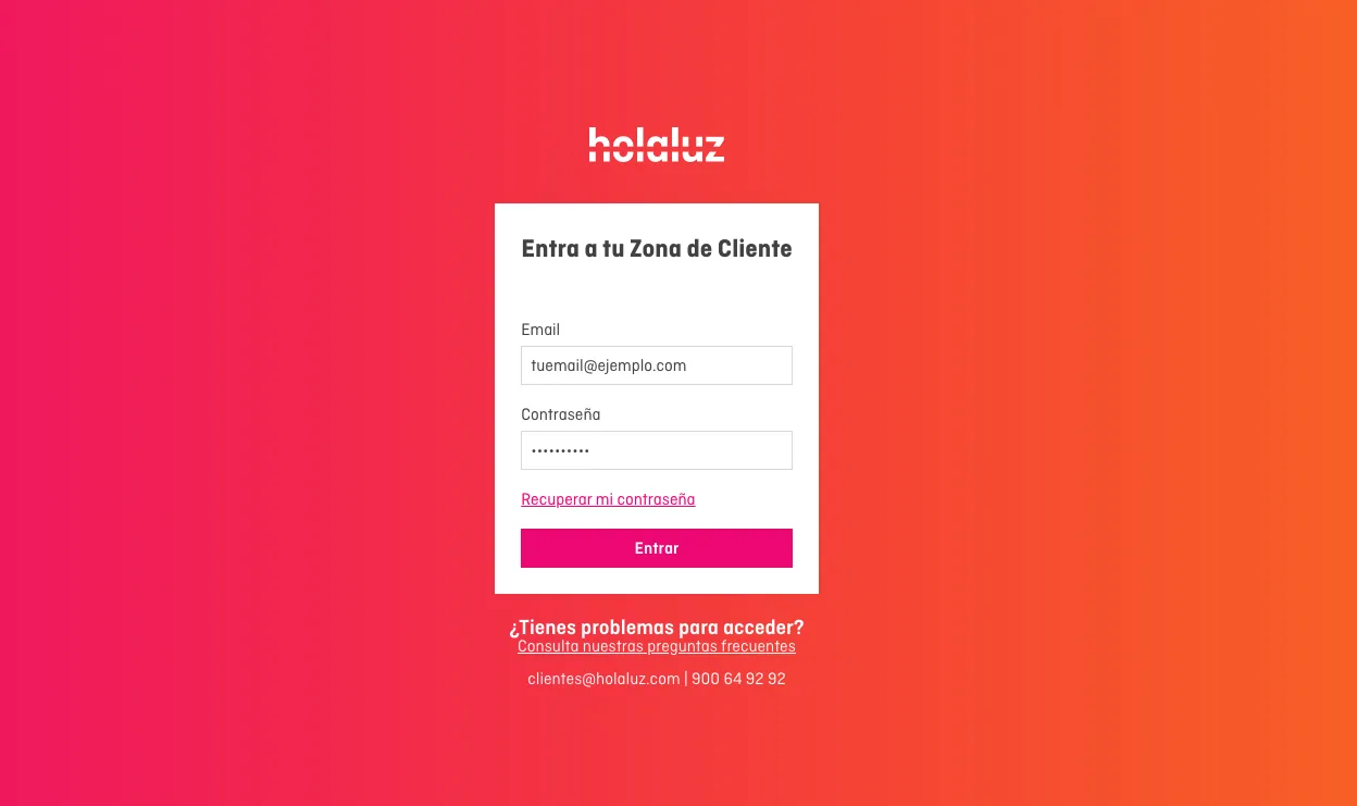 Cómo registrarse en la Zona Cliente de Holaluz